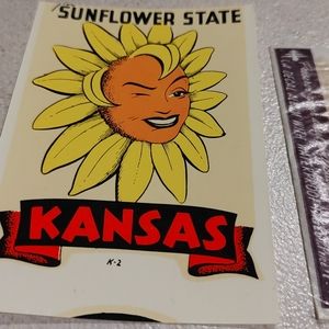 Vintage Lindgren Turner DecalKansas Sunflower excellent unused vintage